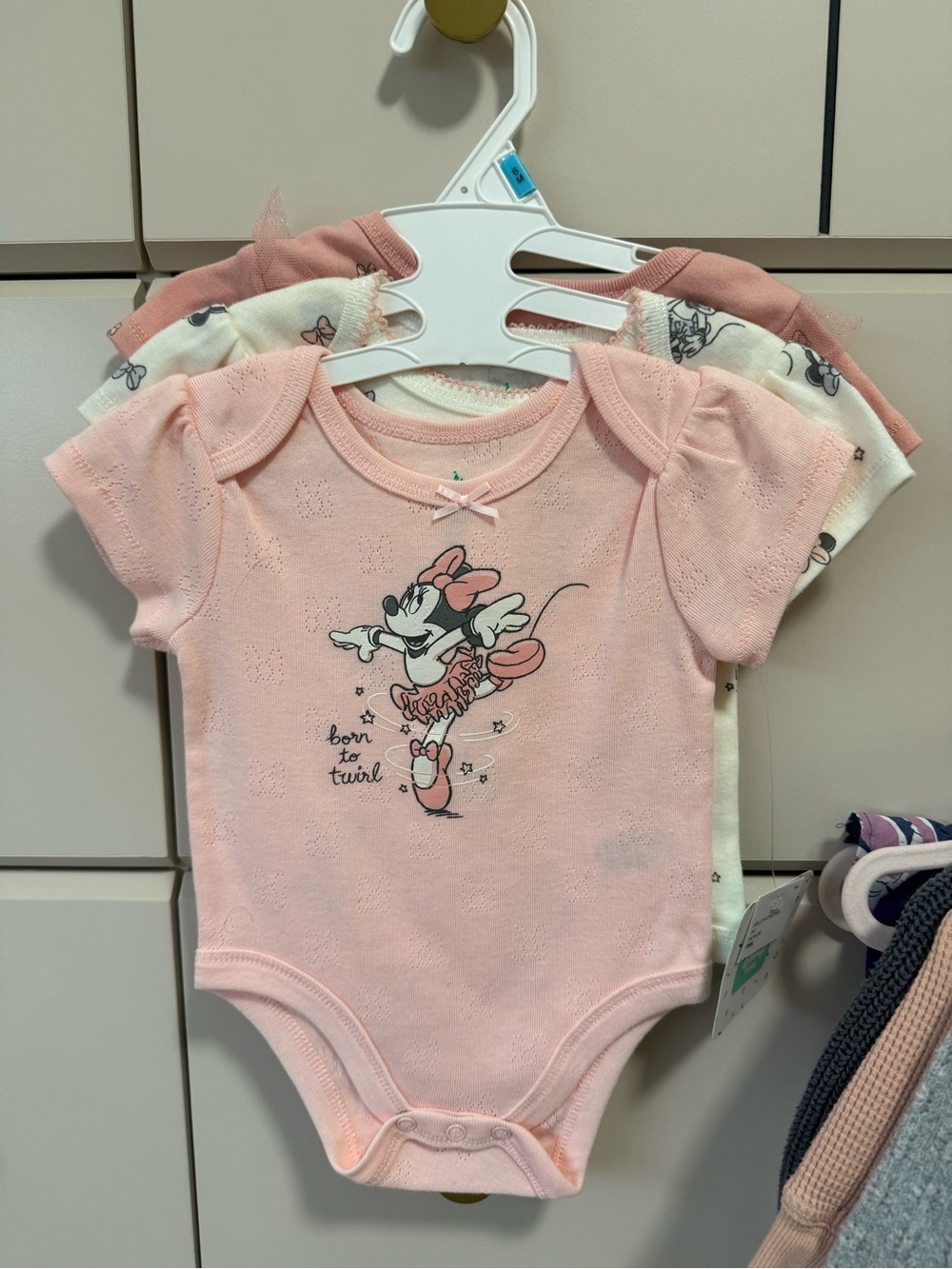 Minnie Mouse Pink Baby 3-Piece Bodysuit - Disney set